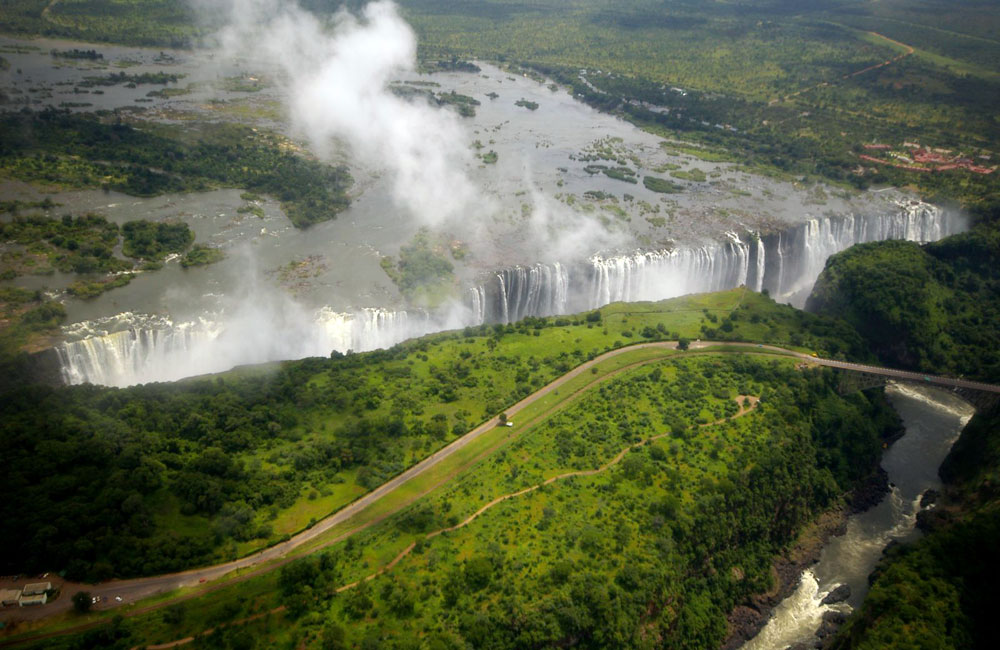 Cataratas Victoria desde el aire, Zambia y Zimbabue