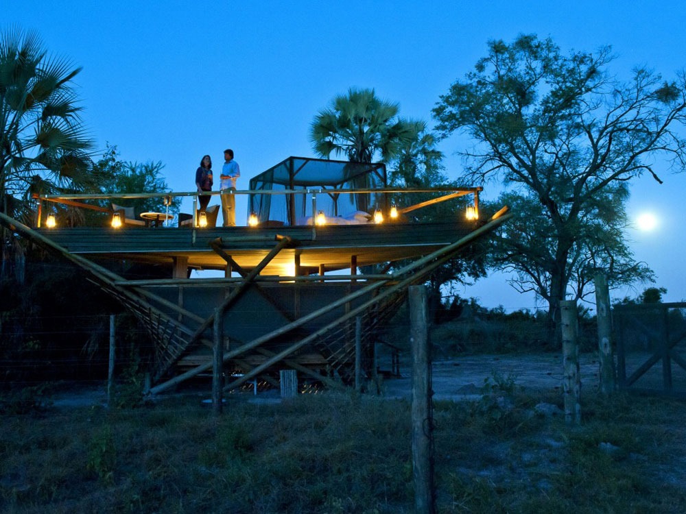 Abu Camp, Botswana star bed african romantic pictures